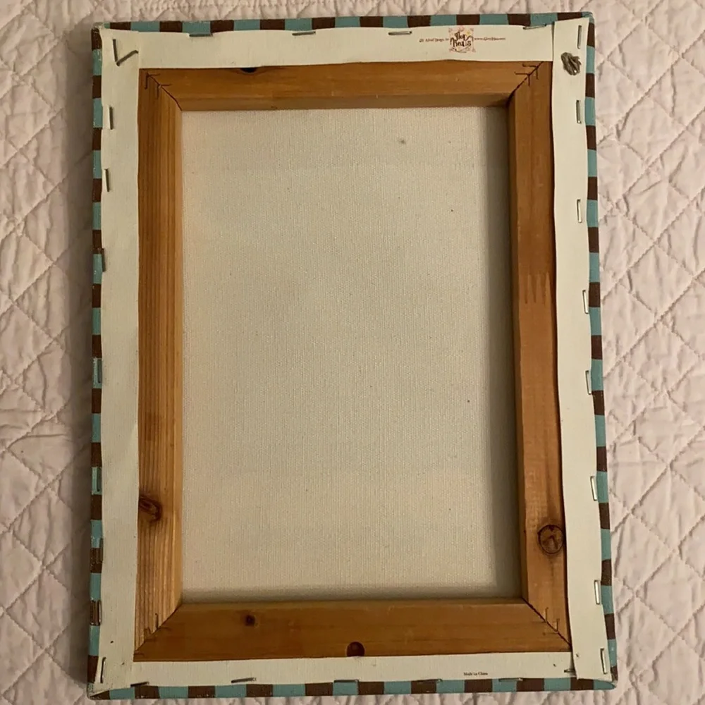 Glory Haus | “Girlfriends” Flower Design Canvas Clip Picture Frame Teal Blue